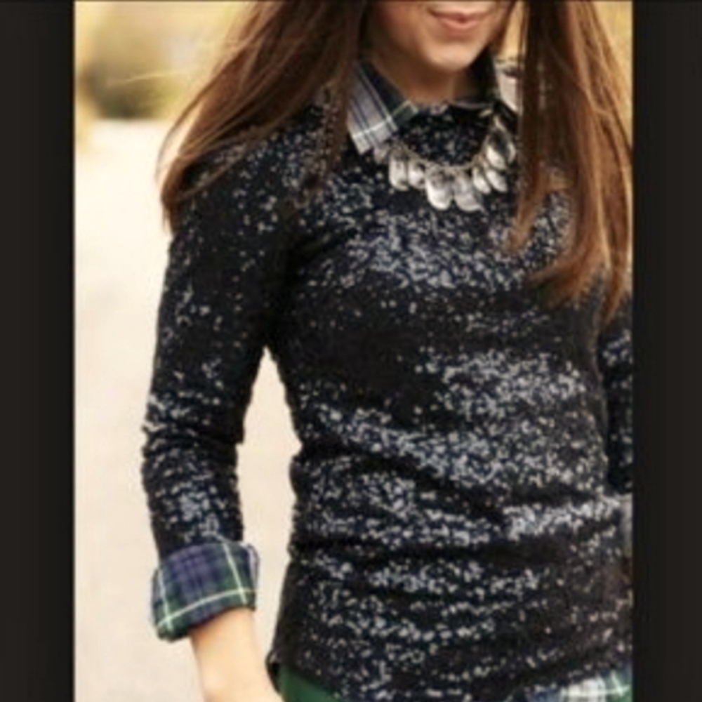 J. Crew Factory Black sequin top, sz XXS